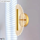 GobekUsa Minimal LED Gold Sconce - Metallic Geometric Wall Light for Living Room in White/Warm