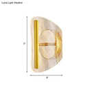 GobekUsa Minimal LED Gold Sconce - Metallic Geometric Wall Light for Living Room in White/Warm