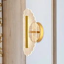 GobekUsa Minimal LED Gold Sconce - Metallic Geometric Wall Light for Living Room in White/Warm