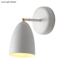 GobekUsa Minimalist 1-Bulb White Wall Sconce Light with Metal Shade