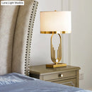 GobekUsa Minimalist 1-Light Table Lamp with Fabric Drum Shade - Ideal for Living Room Nightstands