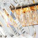 GobekUsa Minimalist 12-Light Clear Crystal Oval Island Lamp Pendant for Dining Room