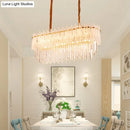 GobekUsa Minimalist 9-Light Crystal Chandelier for Dining Room - Clear Island Lighting