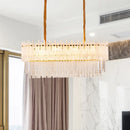GobekUsa Minimalist 9-Light Crystal Chandelier for Dining Room - Clear Island Lighting