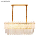 GobekUsa Minimalist 9-Light Crystal Chandelier for Dining Room - Clear Island Lighting