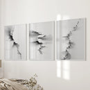 Abstract Mountain 3 Piece Wall Art. Black White Minimalist by Wall Art Set