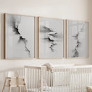 Abstract Mountain 3 Piece Wall Art. Black White Minimalist by Wall Art Set