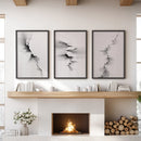 Abstract Mountain 3 Piece Wall Art. Black White Minimalist by Wall Art Set