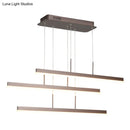 GobekUsa Minimalist Acrylic 3-Tiered Pendant Light for Dining Room or Kitchen Island - Coffee with LED Illumination