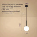 Minimalist Acrylic Globe Pendant Light In Black Or Gold
