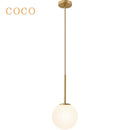 Minimalist Acrylic Globe Pendant Light In Black Or Gold