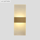 GobekUsa Minimalist Acrylic Wall Sconce with Gold Band and Warm/White Light - Perfect for Bedside