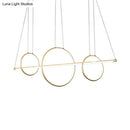 GobekUsa Minimalist Acrylic LED Pendant Lamp in Black/Gold, Warm/White Light - 35.5"/43" Width