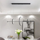 GobekUsa Minimalist Acrylic LED Pendant Lamp in Black/Gold, Warm/White Light - 35.5"/43" Width