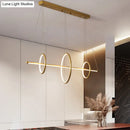 GobekUsa Minimalist Acrylic LED Pendant Lamp in Black/Gold, Warm/White Light - 35.5"/43" Width
