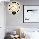 GobekUsa Minimalist Acrylic Ring Wall Lamp with LED, White/Black Mountain Shade
