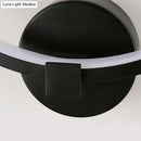 GobekUsa Minimalist Acrylic Ring Wall Lamp with LED, White/Black Mountain Shade