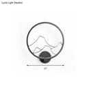 GobekUsa Minimalist Acrylic Ring Wall Lamp with LED, White/Black Mountain Shade