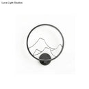 GobekUsa Minimalist Acrylic Ring Wall Lamp with LED, White/Black Mountain Shade