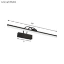 GobekUsa Minimalist Acrylic Vanity Lighting Fixture - 16"/20" Modern LED Wall Mount Light in Black for Bathroom with Warm/White Light