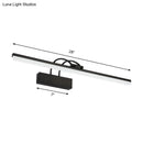 GobekUsa Minimalist Acrylic Vanity Lighting Fixture - 16"/20" Modern LED Wall Mount Light in Black for Bathroom with Warm/White Light