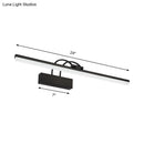 GobekUsa Minimalist Acrylic Vanity Lighting Fixture - 16"/20" Modern LED Wall Mount Light in Black for Bathroom with Warm/White Light