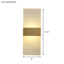 GobekUsa Minimalist Acrylic Wall Sconce with Gold Band and Warm/White Light - Perfect for Bedside