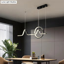 GobekUsa Minimalist Aluminum LED Dining Room Pendant Lamp – Curve Art Island Lighting