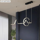 GobekUsa Minimalist Aluminum LED Dining Room Pendant Lamp – Curve Art Island Lighting