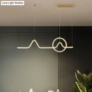GobekUsa Minimalist Aluminum LED Dining Room Pendant Lamp – Curve Art Island Lighting