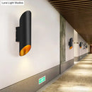 GobekUsa Minimalist Aluminum Wall Lamp, 2-Light Corridor Fixture in Black
