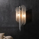 GobekUsa Minimalist Aluminum Wall Sconce Light with 2 Silver Bulbs - Perfect Bedside Lamp
