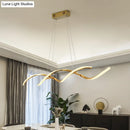 GobekUsa Minimalist Aluminum Wave Shaped Pendant Light - Adjustable Cord, LED Island Lighting