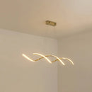 GobekUsa Minimalist Aluminum Wave Shaped Pendant Light - Adjustable Cord, LED Island Lighting