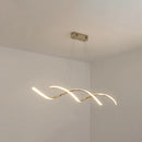 GobekUsa Minimalist Aluminum Wave Shaped Pendant Light - Adjustable Cord, LED Island Lighting