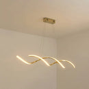 GobekUsa Minimalist Aluminum Wave Shaped Pendant Light - Adjustable Cord, LED Island Lighting
