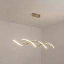 GobekUsa Minimalist Aluminum Wave Shaped Pendant Light - Adjustable Cord, LED Island Lighting