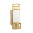 GobekUsa Asian Bamboo Cylinder Shade Wall Sconce Light in Beige - Stylish 1-Head Wall Lamp for Stairway