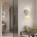 GobekUsa Bauhaus White Gypsum LED Wall Lamp for Living Room Bedroom - Minimalist Design