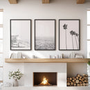 Black White Coastal Wall Art Set: Palms, Ocean, Lifeguard by Wall Art Set