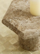 GobekUsa Beige Brown Travertine Hexagon Serving Tray Jewelry Plate Home Party Decor