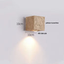 GobekUsa LED Wall Lights Yellow Travertine Stone Modern Bedside Lamp
