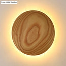 GobekUsa Minimalist Wood Circle Wall Sconce with LED Lighting: 5"/7" Width for Parlor in Beige