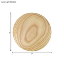 GobekUsa Minimalist Wood Circle Wall Sconce with LED Lighting: 5"/7" Width for Parlor in Beige
