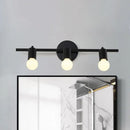 GobekUsa Contemporary Black 3-Arm Vanity Light Fixture with Bare Bulb