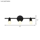 GobekUsa Contemporary Black 3-Arm Vanity Light Fixture with Bare Bulb