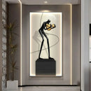 Abstract Figure Luminous Canvas Painting Wall Lamps by GobekUsa