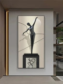 Abstract Figure Luminous Canvas Painting Wall Lamps by GobekUsa