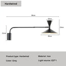 GobekUsa Adjustable Long Arm Wall Lamp for Reading, Bedroom, LED Minimalist Swing Lighting