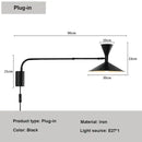GobekUsa Adjustable Long Arm Wall Lamp for Reading, Bedroom, LED Minimalist Swing Lighting